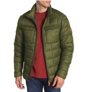 Green Save The Duck Quilted Funnel Collar Jacket XL